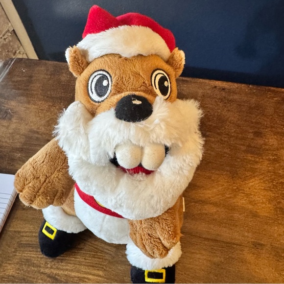 Buc-ees Beaver CHRISTMAS Plush SANTA CLAUS 11" Inch Bucees Beard Hat Shirt - Picture 9 of 12